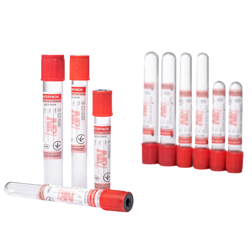 Пробірка Вакуумна MEDRYNOK, 4 мл, активатор згортання, 13х75, червона